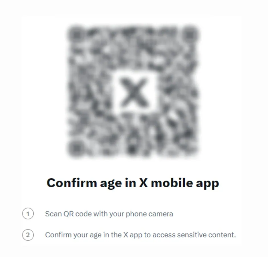 X“Confirm age in X mobile app”提示